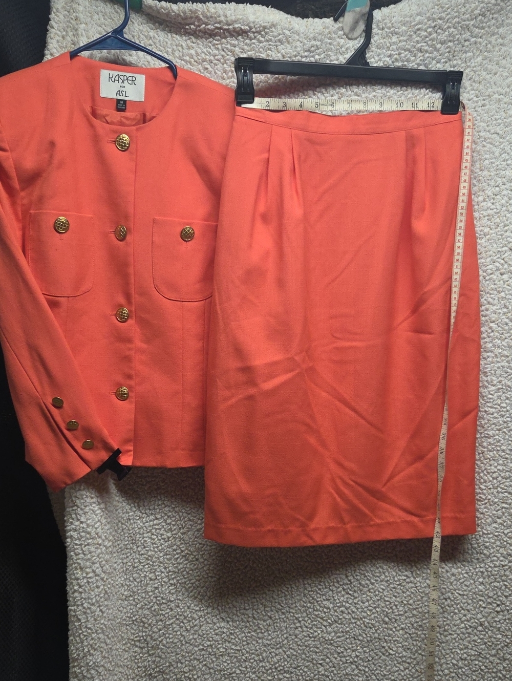 Kasper Coral-Orange Pencil Skirt
